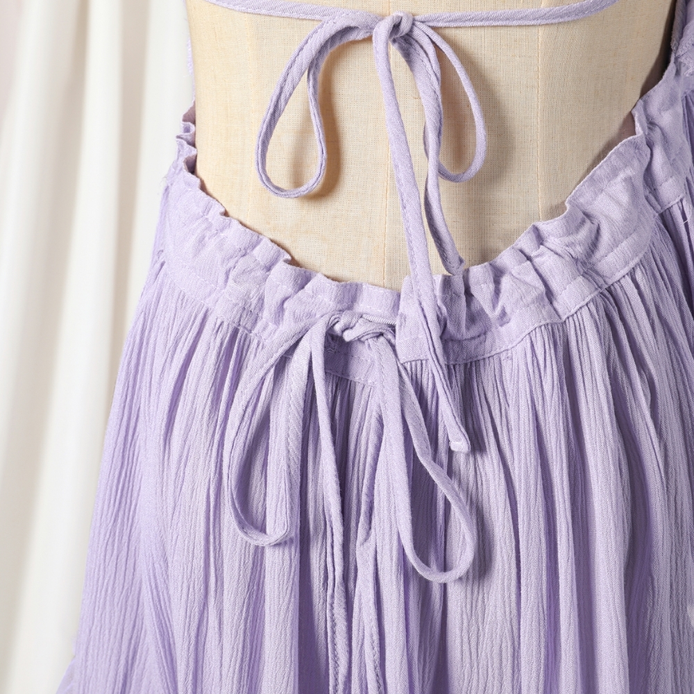 Lilac / Lavender Purple Boho Halter Dress - Picture 15 of 16